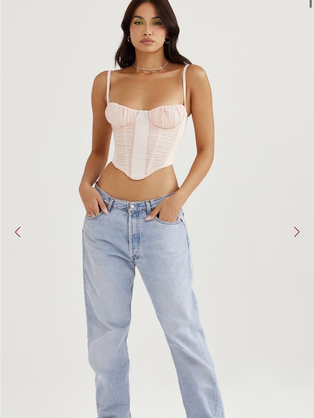 House of CB Rochelle Gathered Corset Blush Pink - Picture 2 of 8